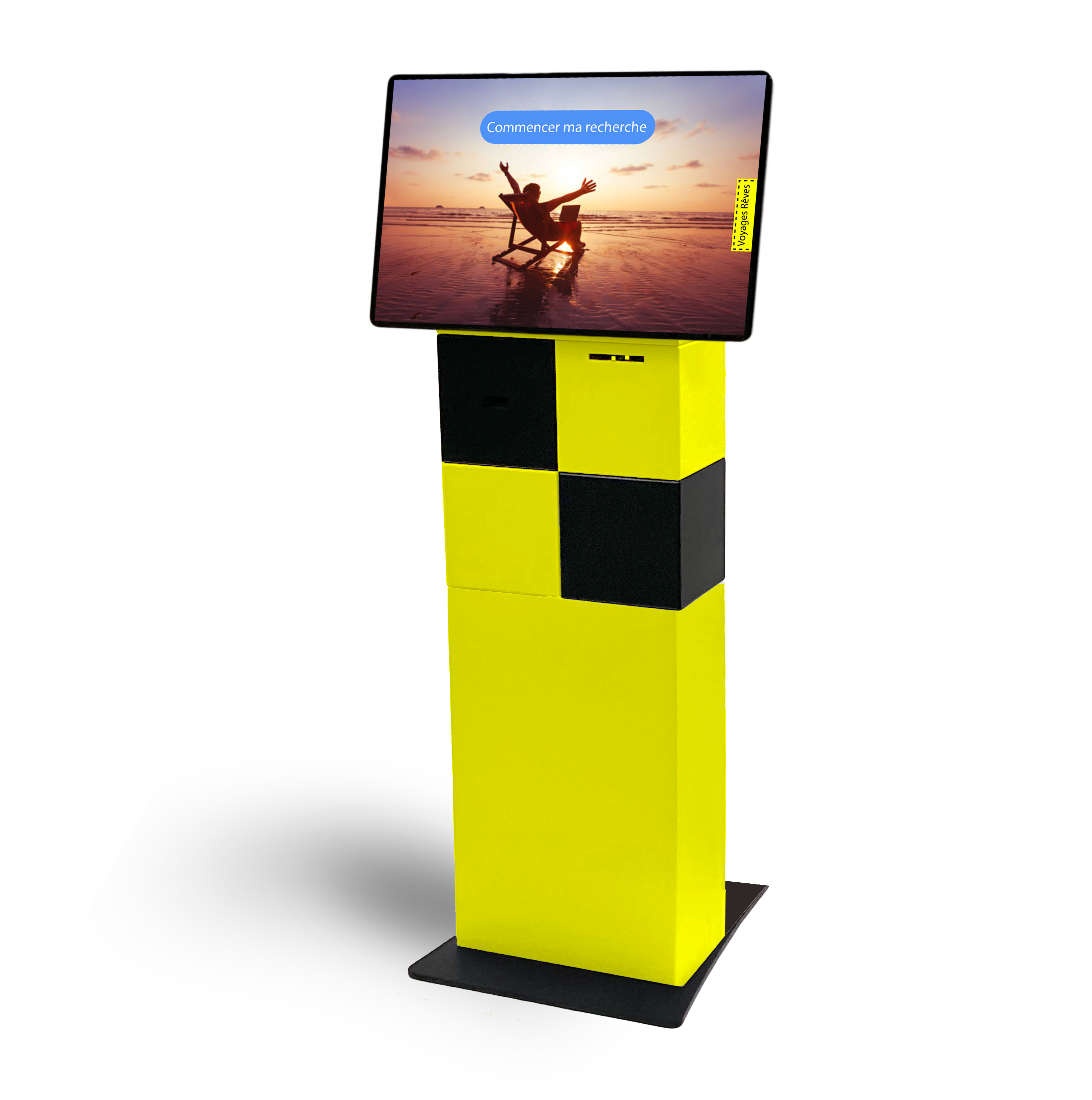 Borne modulable interactive jaune