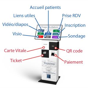 Borne multiservices sante tactile modulable