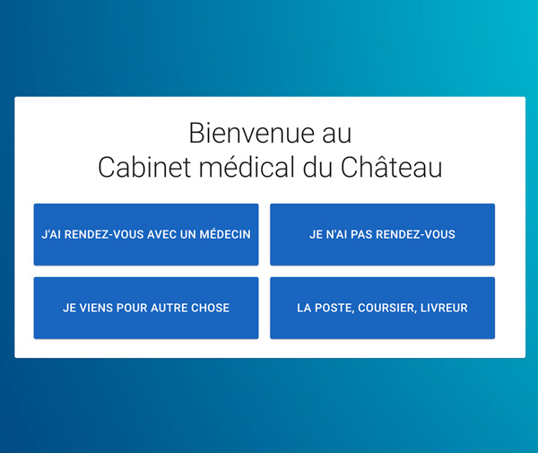 Interface borne d'accueil cabinet médical
